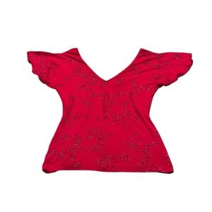 3/$15 WAREHOUSE gorgeous hot pink blouse with glitter design